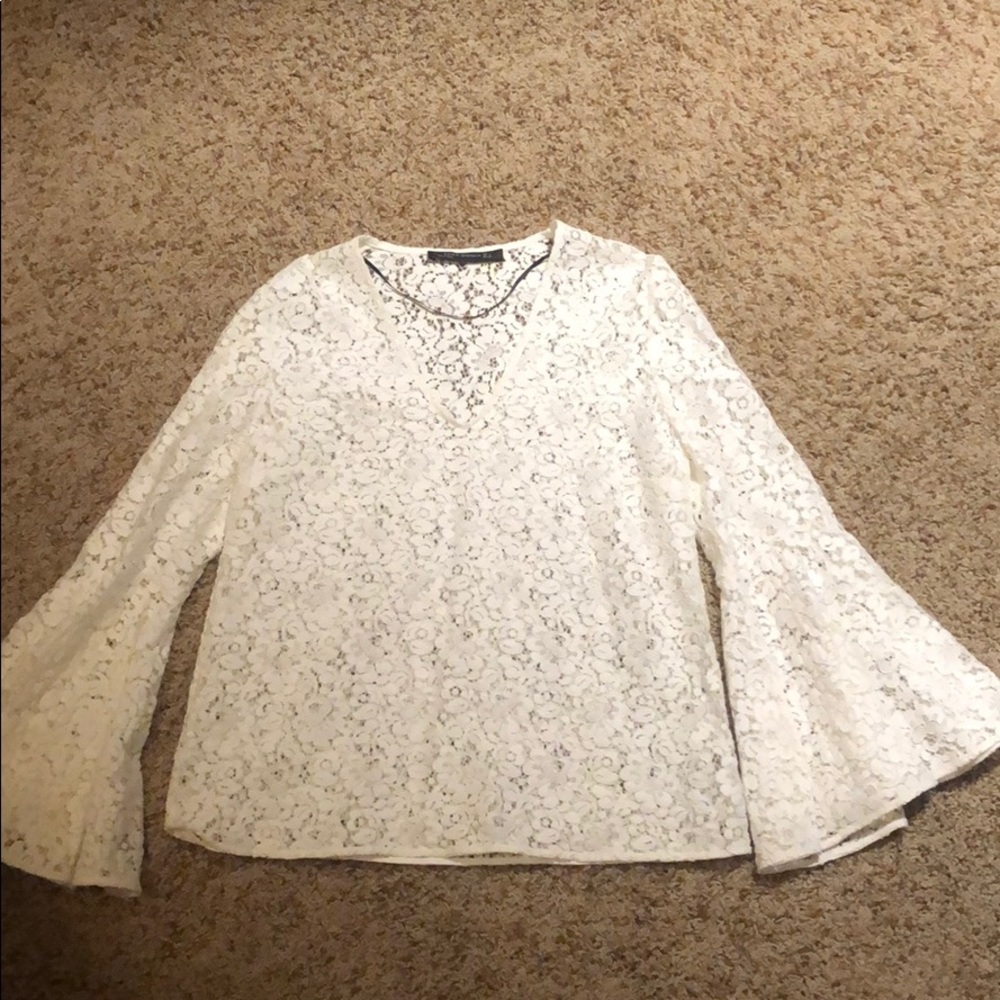 Zara white lace top